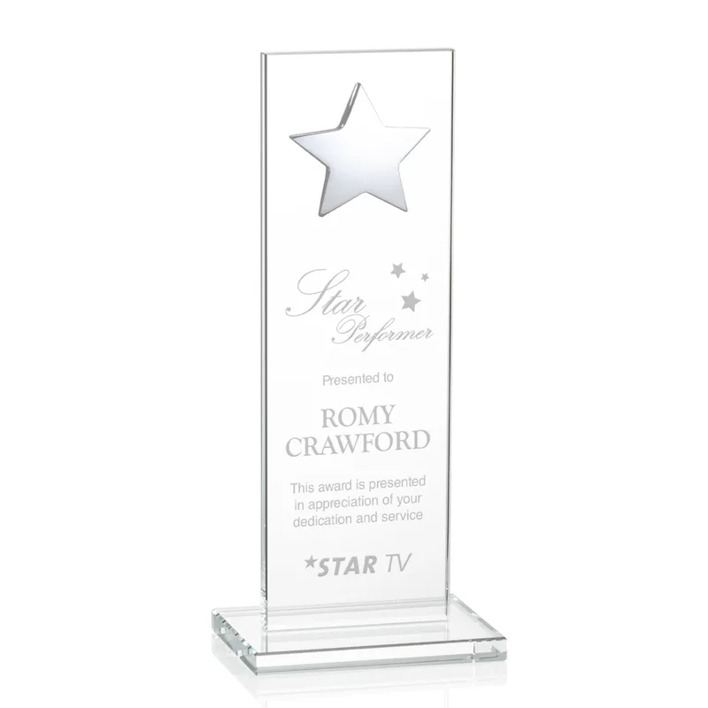 Silver Star, Clear, 3" x 9" x 0.375"