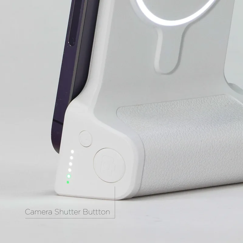 ShutterVolt 4,500 mAh MagSafe Power Bank with Bluetooth Shutter Button & Built-In Ring Light. view 3