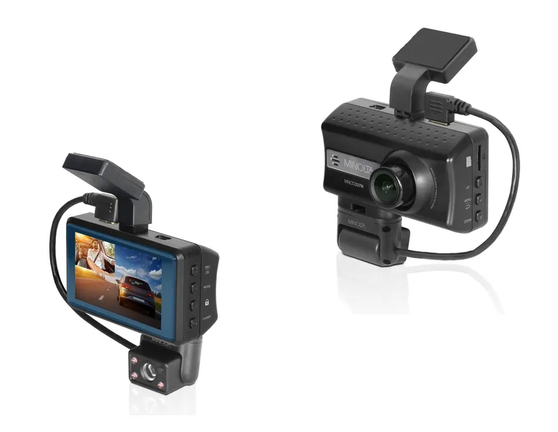 Minolta Fhd 2-Channel Dashcam W/3" Lcd