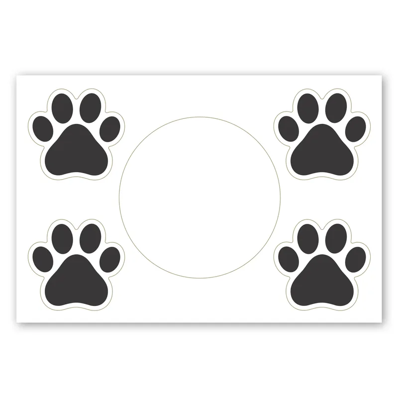 2 in1 Circle Car Magnet with 4 Paw Prints view 2
