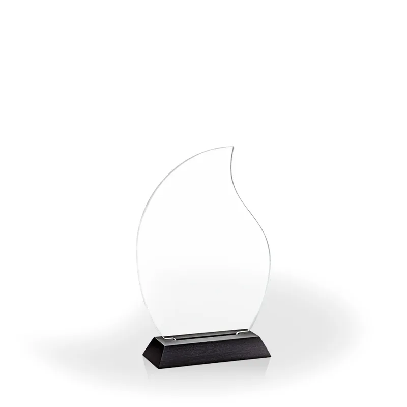 Flame Award with Black Wood Base, Medium - UV Print view 2