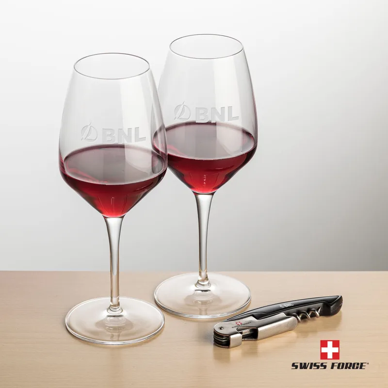 Impressive Wine Set, Laser Engraving, Black