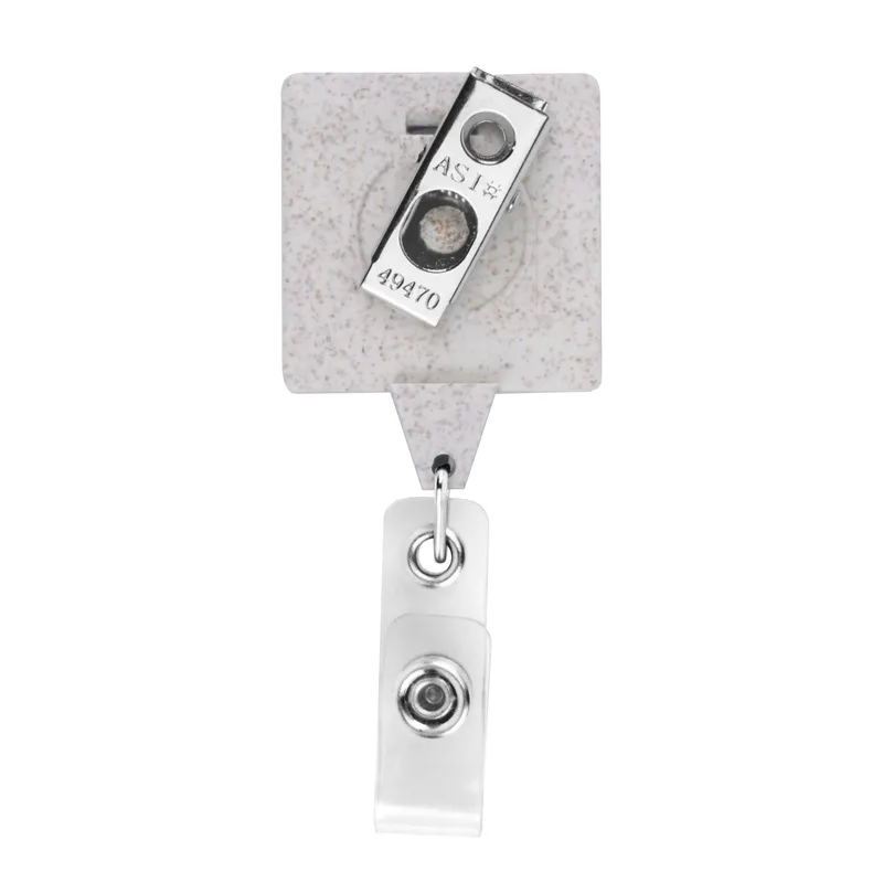 Wheat Straw JUMBO Square Retractable Badge Reel view 2