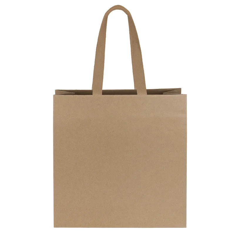 Tuscan™ - Eco Kraft-Brown Matte-Laminated Eurotote - Foil Print (14" x 5" x 14") view 2