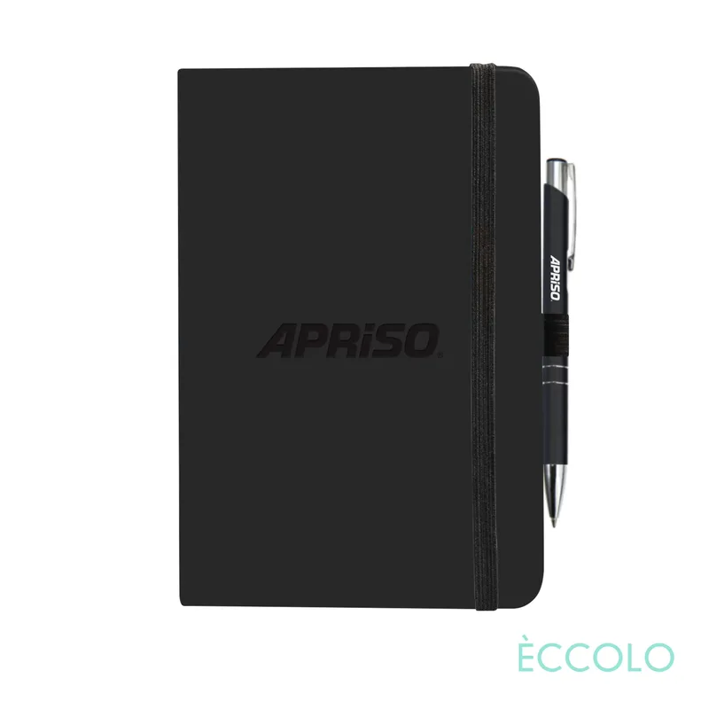 Journal & Clicker Pen, Black/Black