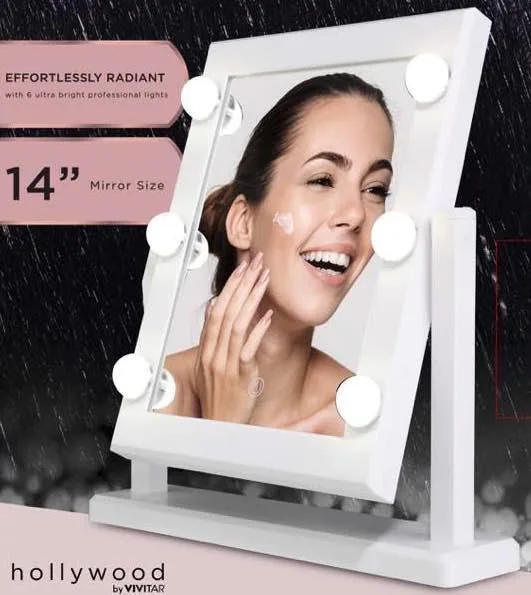 Health Beauty & Fitness Hollywood By Vivitar 14" Lighted Large Vanity Mirror