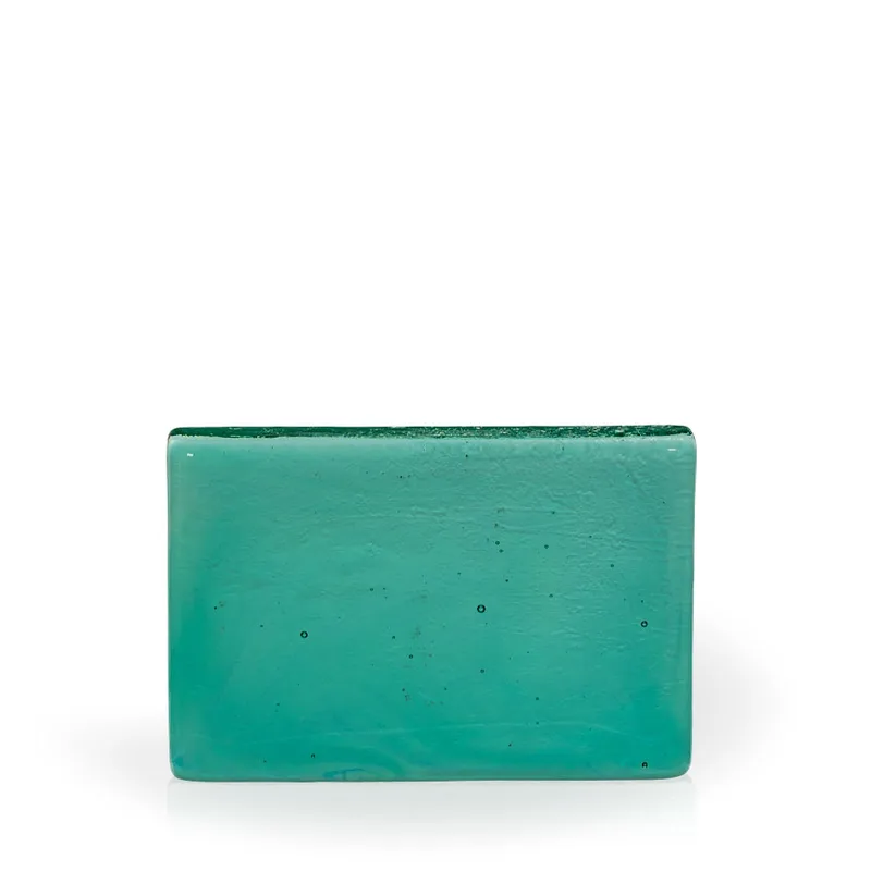 Maldives Teal Horizontal Wedge Recycled Glass Award, 4" view 2
