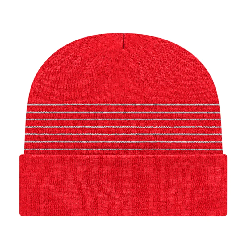 Thin Striped Knit Cap with Cuff view 5