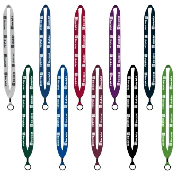 3/4" Cotton Lanyard with Metal Crimp & Split-Ring view 2