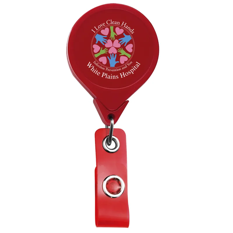 Jumbo Round Retractable Badge Reel w/belt clip view 4