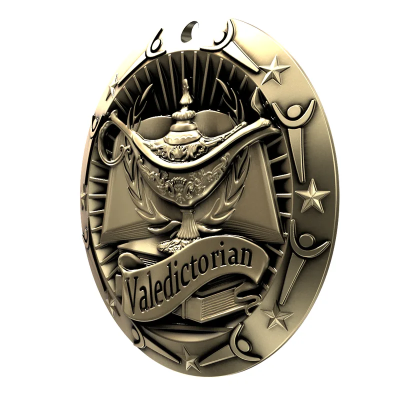 Antique Valedictorian World Class Medallion (3") view 3
