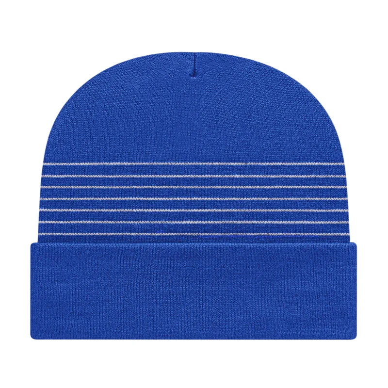 Thin Striped Knit Cap with Cuff view 6