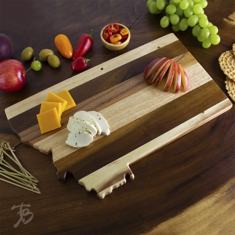 Rock & Branch® Shiplap Series Montana State Shaped Wooden Cutting & Serving Board view 2