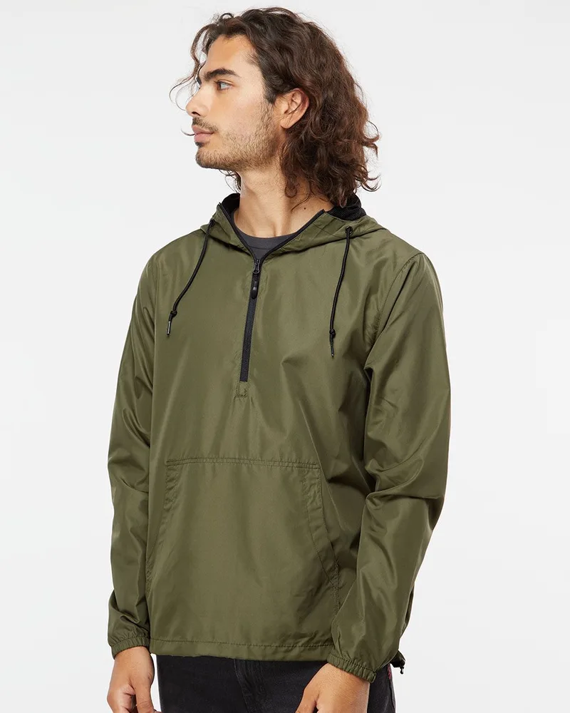 Independent Trading Co.® Unisex Lightweight Quarter-Zip Windbreaker Pullover Jacket view 2