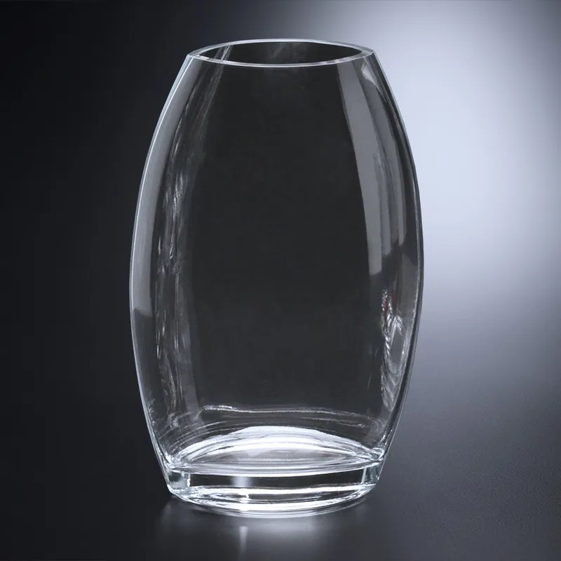 Clear Oval Vase 10-1/2" view 2