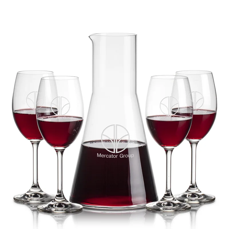 Stemmed Glass, Naples Wine Set, Carafe & 4 Wine