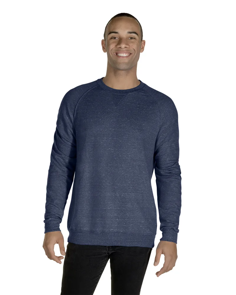 Jerzees Adult Snow Heather French Terry Crewneck Sweatshirt view 5