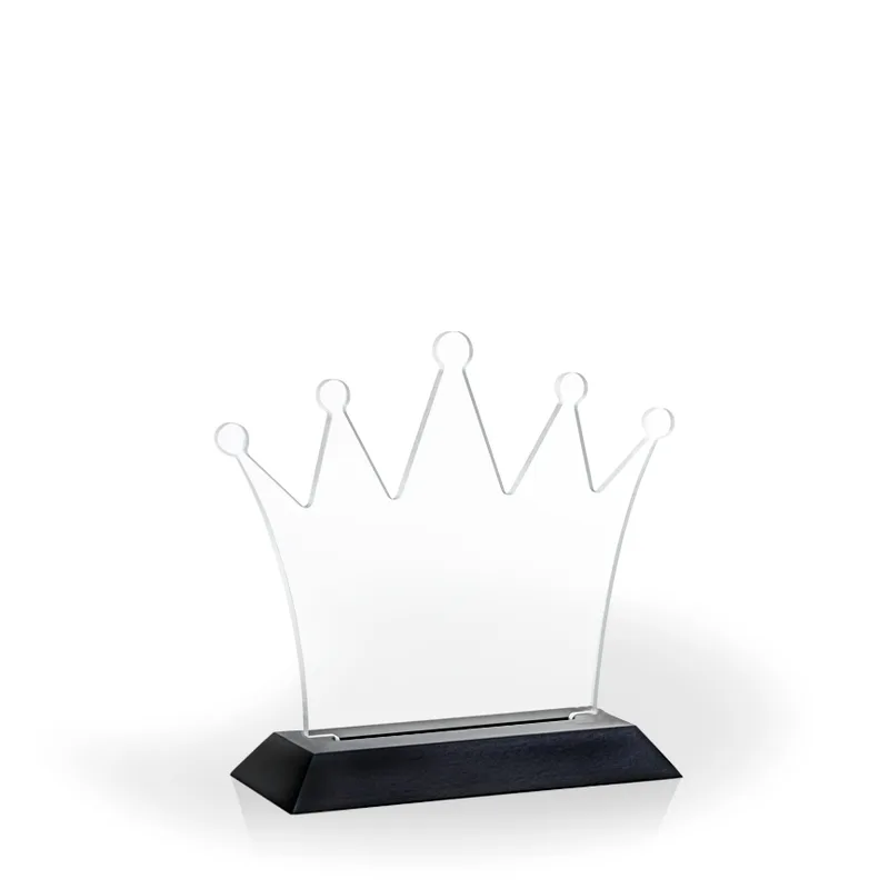Crown Award with Black Wood Base, Large - UV Print view 2