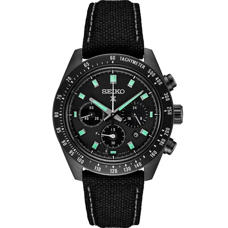 Seiko Watch Prospex Speedtimer Ss Blk Ct Solar Chronograph Gray Dial