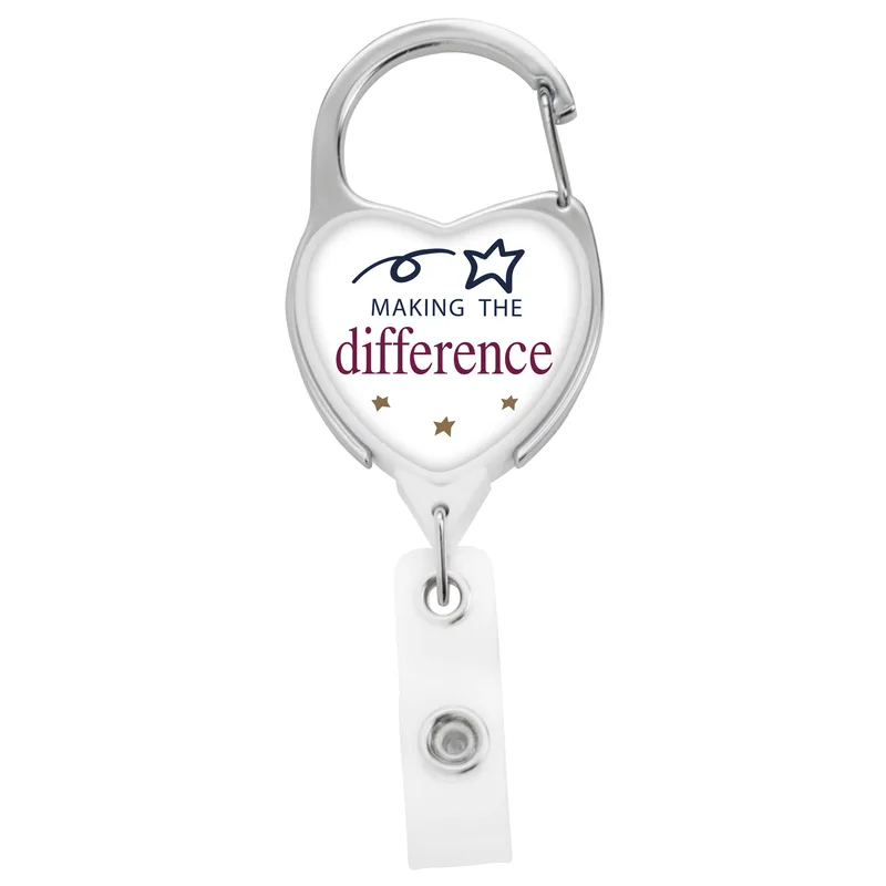 JUMBO Heart Carabiner Retractable Badge Reel view 4