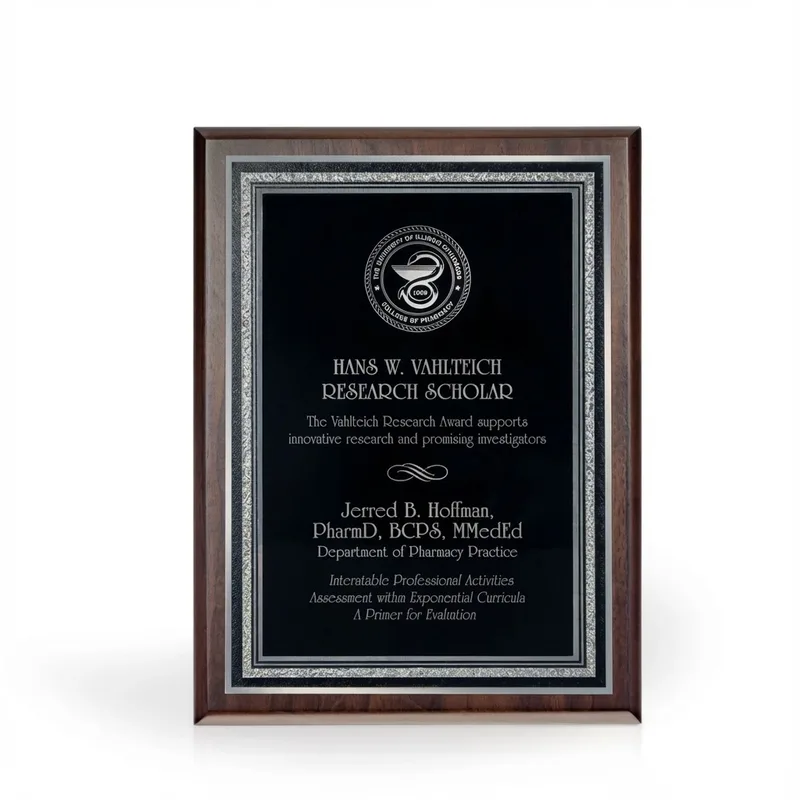 Weber Walnut Award Plaque, view 3