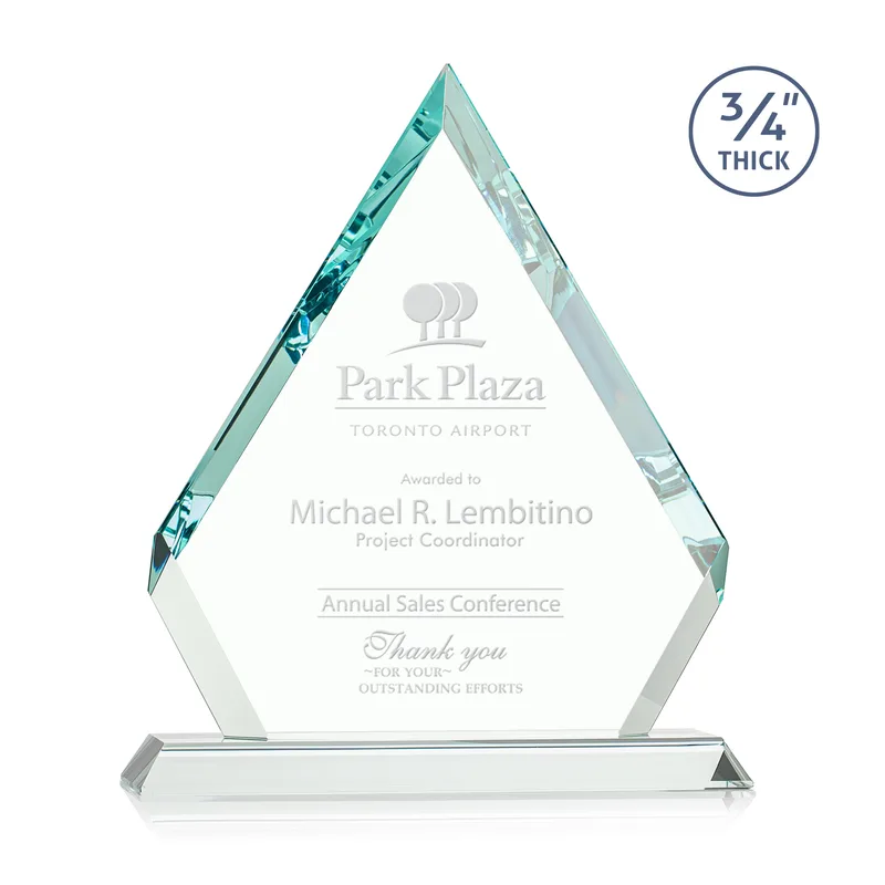 Deep Etch, Standard base, Jade, 9" x 10.75" x 3"