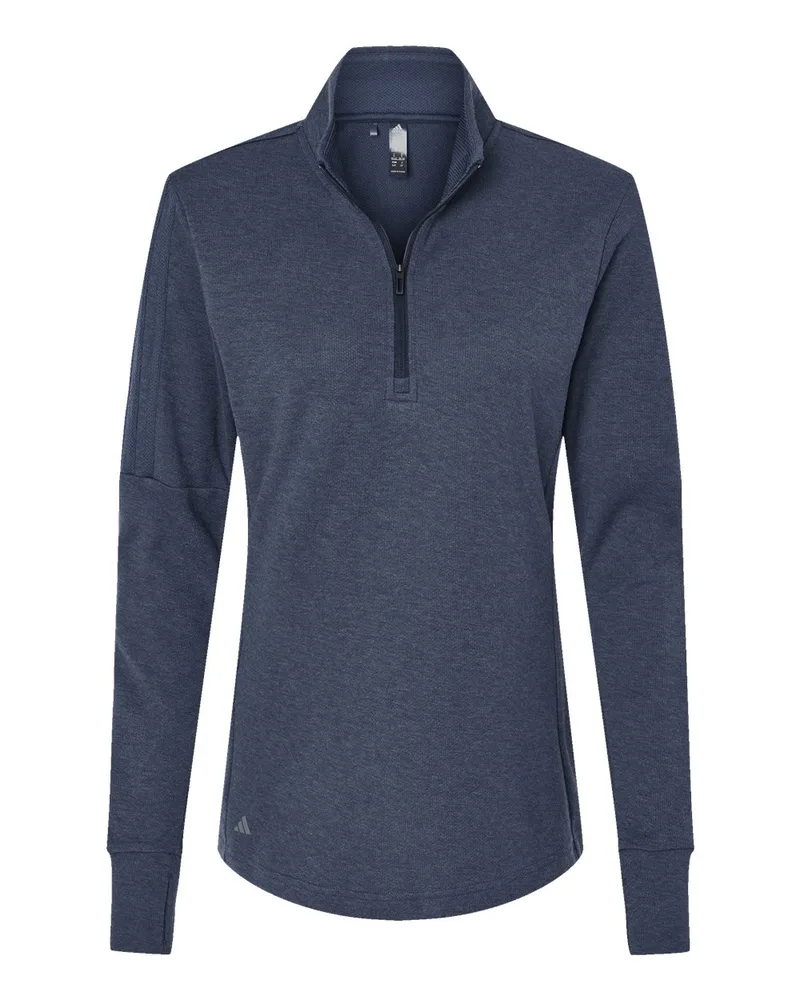 Adidas® Women's 3-Stripes Quarter-Zip Sweater Pullover Sweater view 4