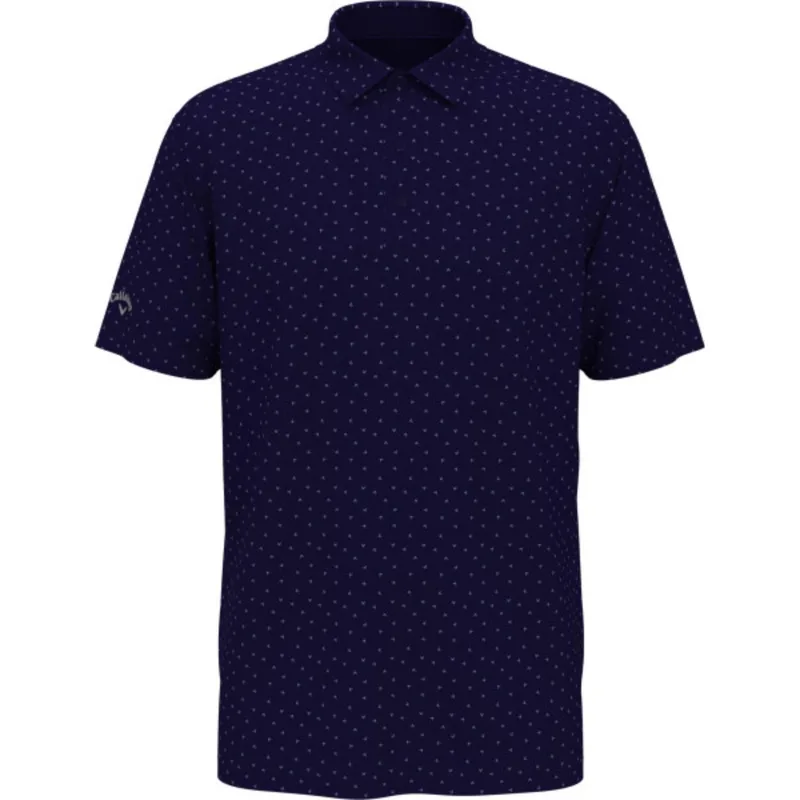 Callaway® Micro Chev Print UPF 50+ Men's Polo Shirt with Custom Logo view 2