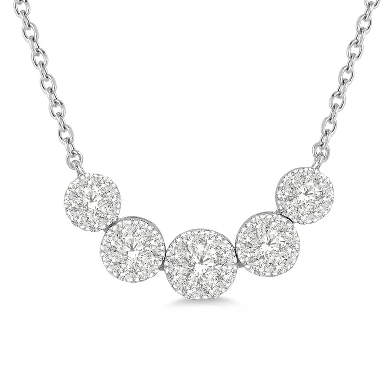 Jilco Inc Diamond Cluster Necklace - 0.50 Wt