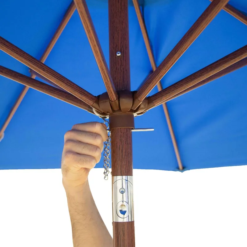 9' Wood Look Tilting Market Umbrella Kit (4 Imprints) view 3