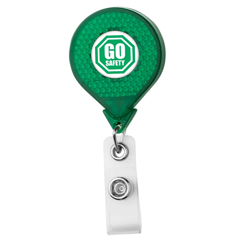 Jumbo Round Reflective Retractable Badge Reel view 4
