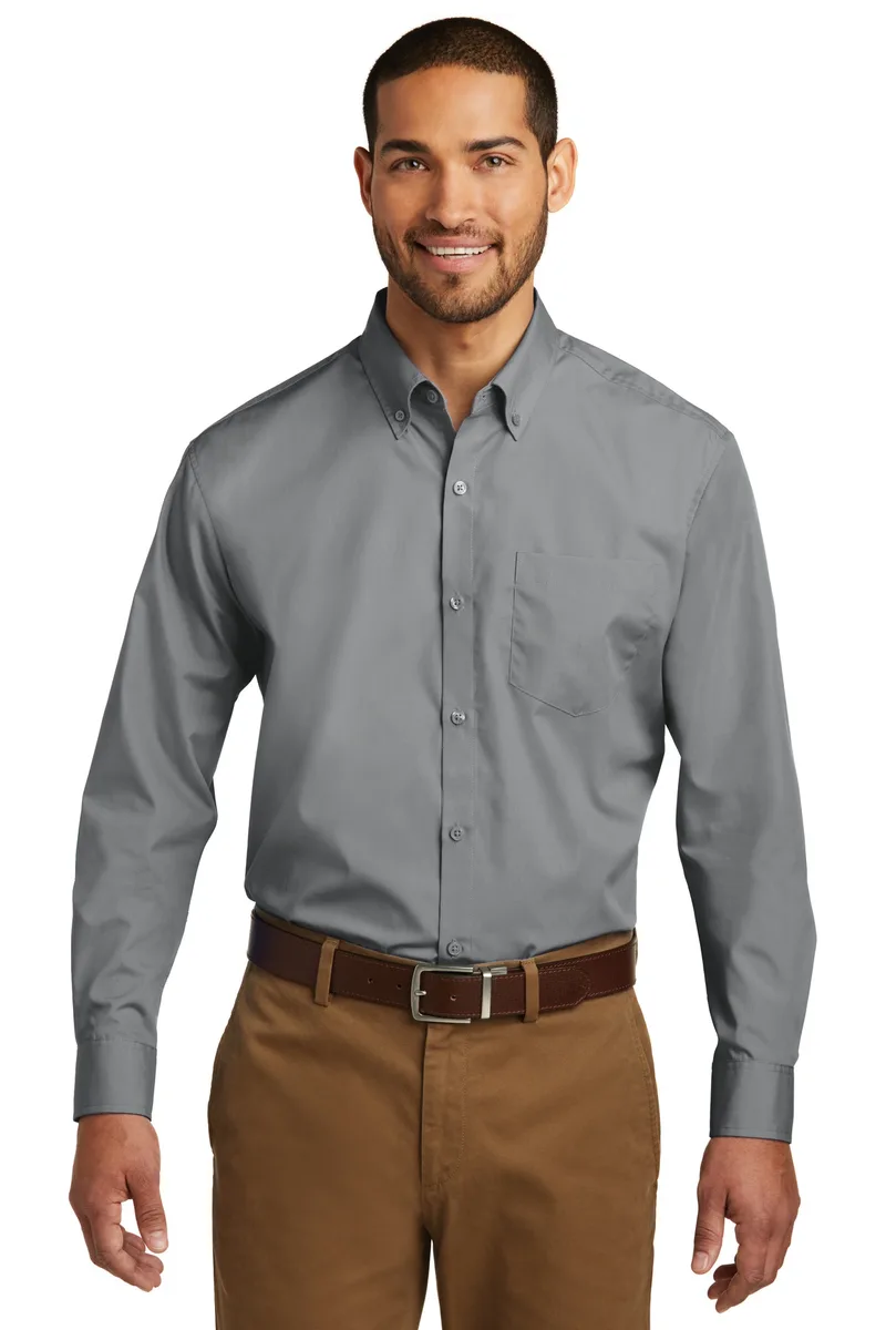 Port Authority® Long Sleeve Carefree Poplin Shirt. view 2