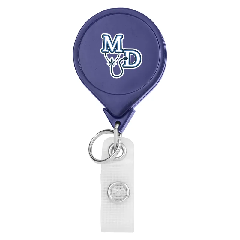 Hemp Jumbo Round Retractable Badge Reel view 5