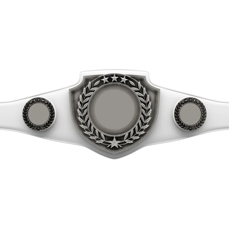 Vibraprint® Antique Shield Championship Belt in White view 2