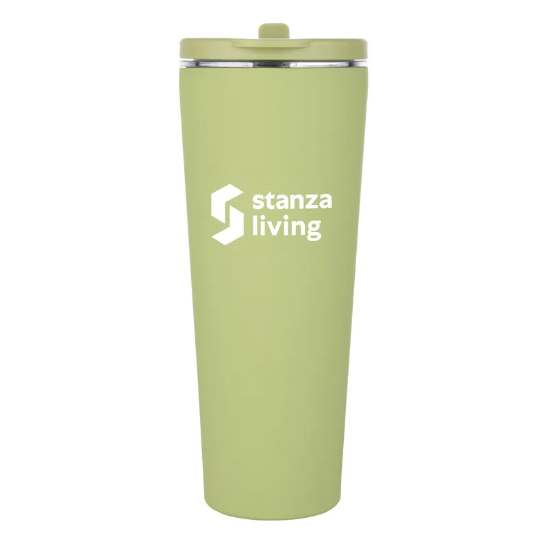 Krantz Rubberized Tumbler w/Straw & Carry Handle - 30oz