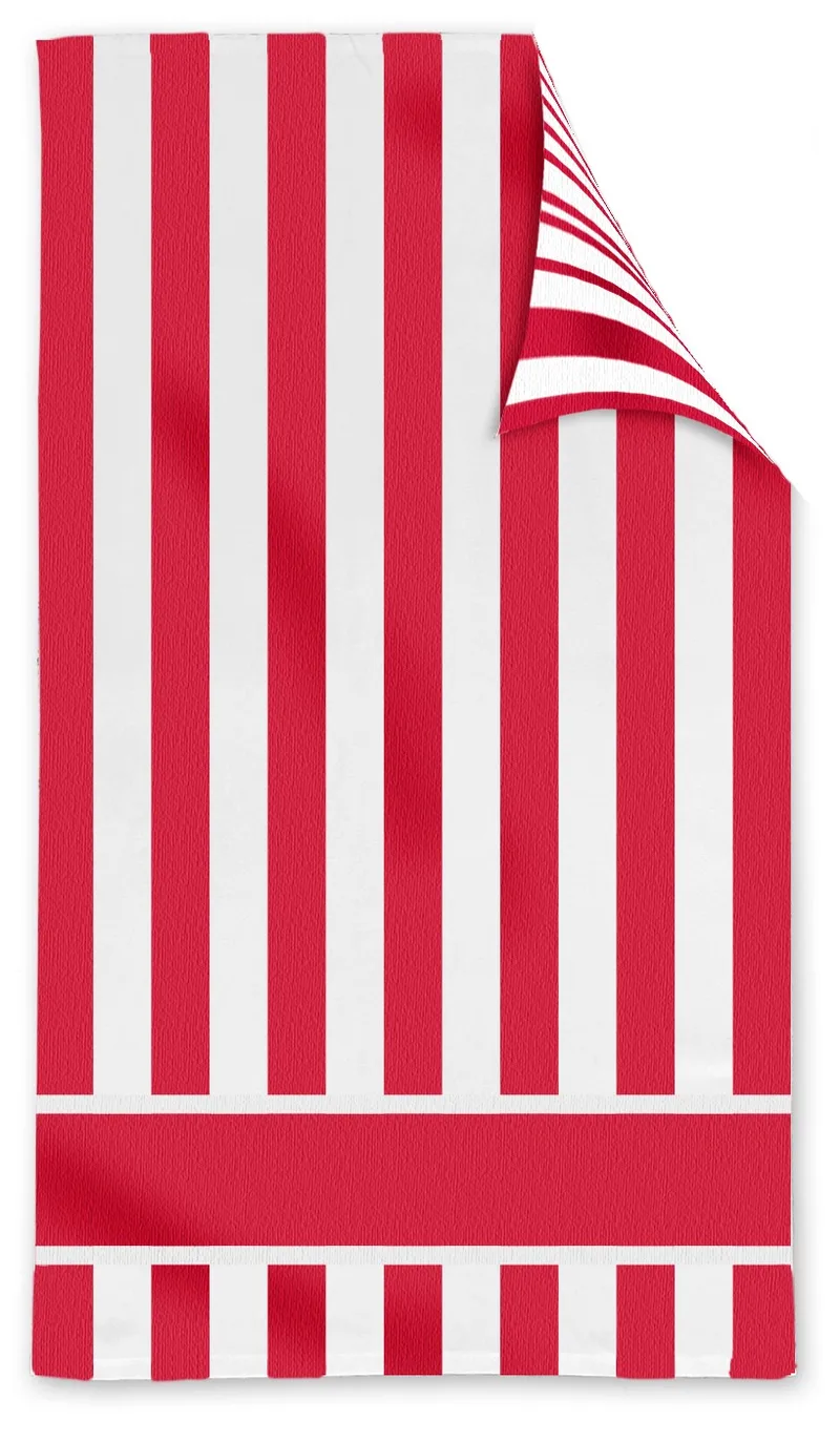 Double Sided Cabana Stripe Beach Towel view 5