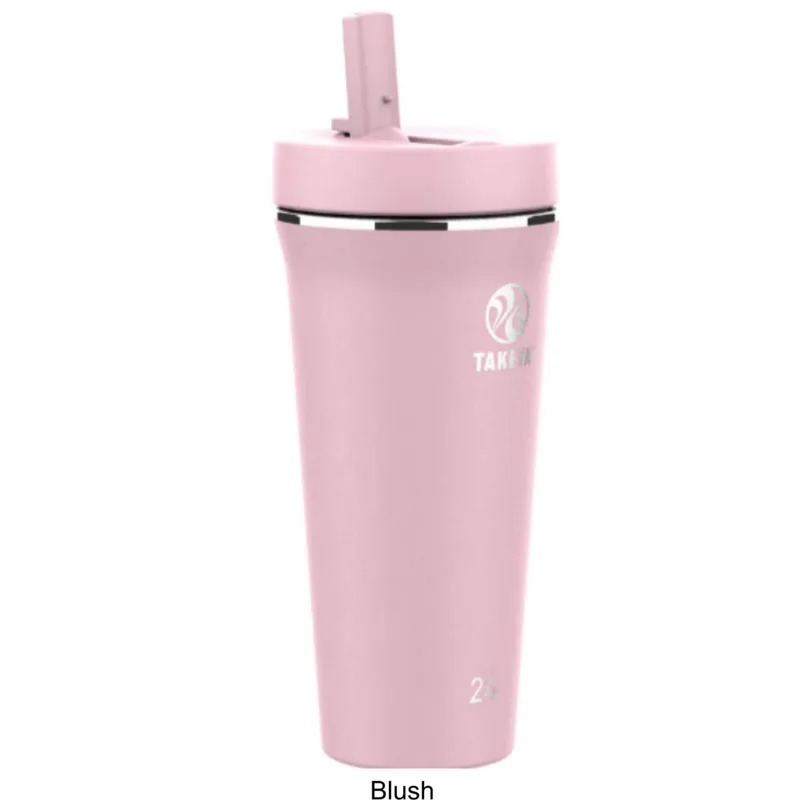 24 oz Takeya® Stainless Steel Insulated Tumbler w/ Straw Lid view 3