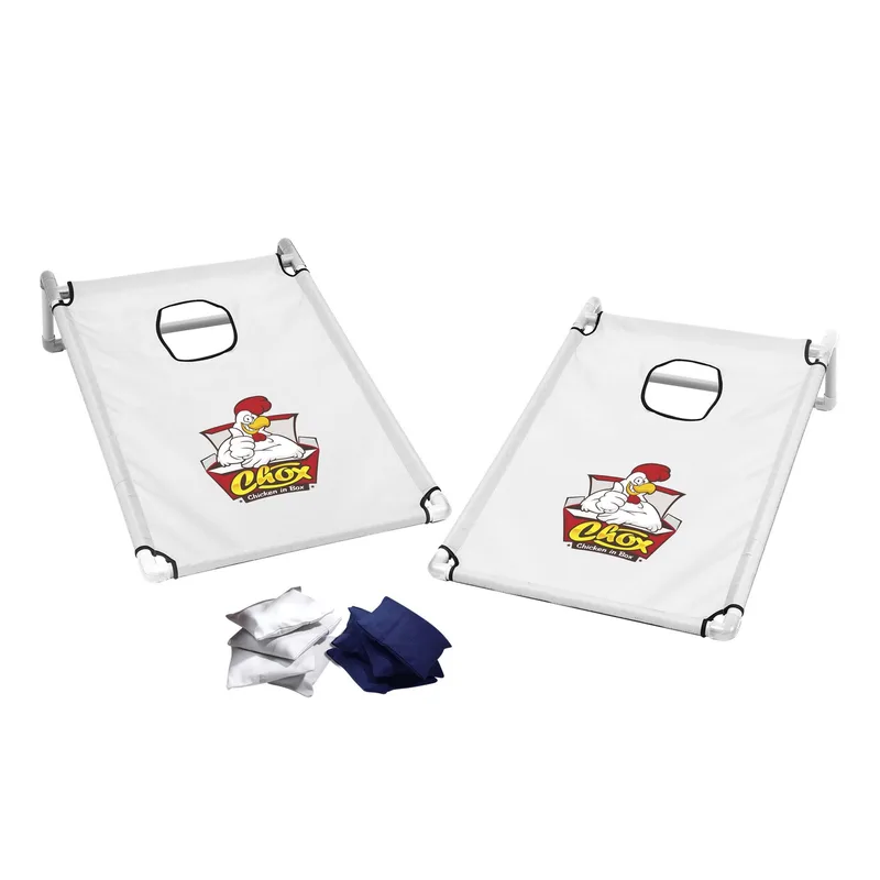 Portable Cornhole, 4 Navy & White Bean Bags view 6
