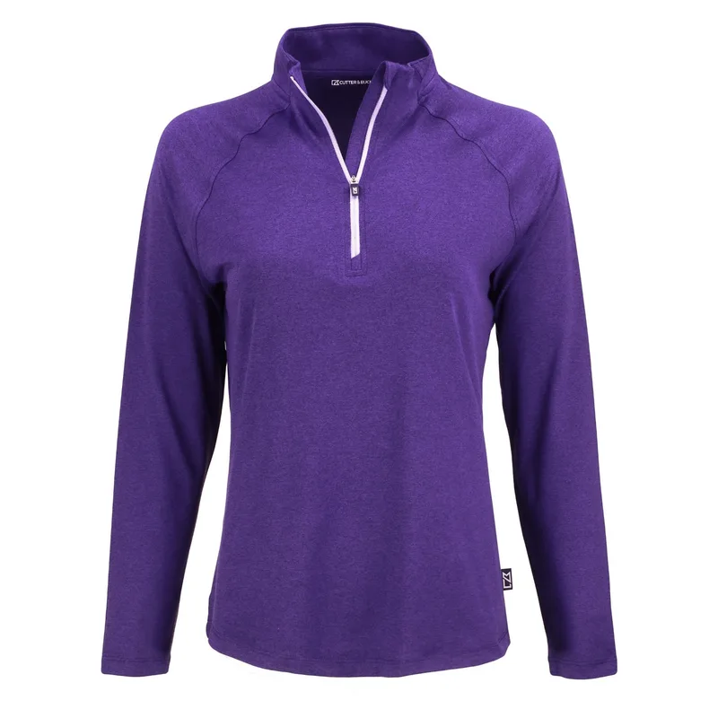 Cutter & Buck Coastline Recycled Double Peached Womens Quarter Zip Pullover view 4