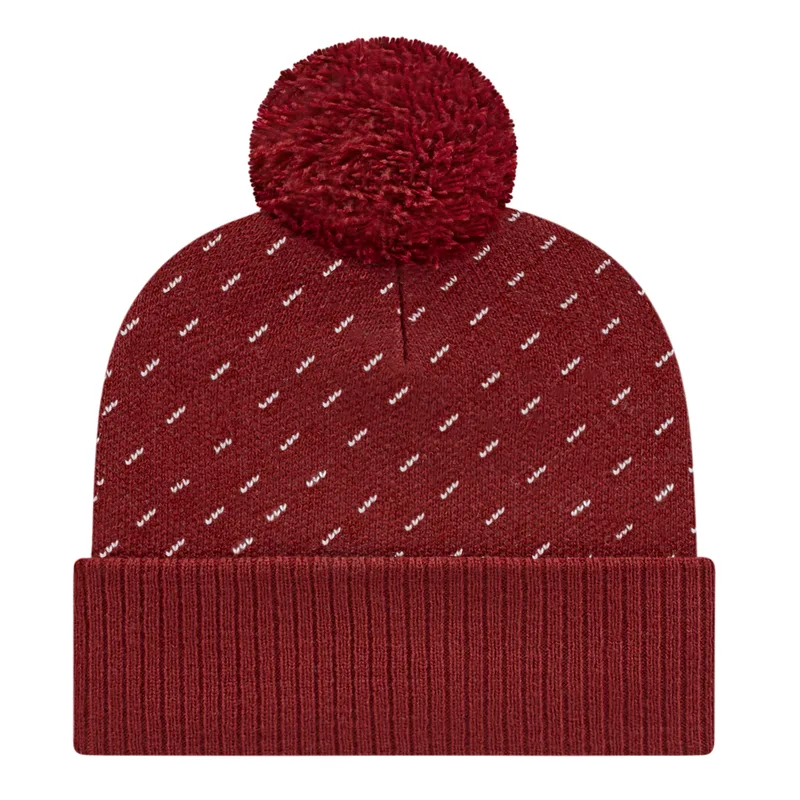 Diagonal Dash Knit Cap With Ribbed Cuff view 2