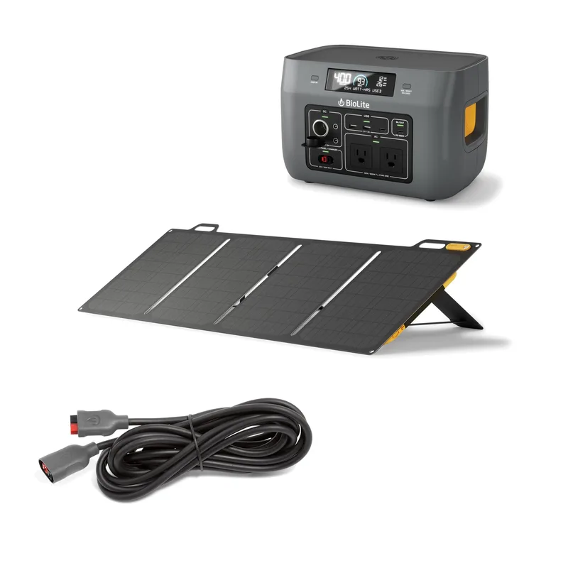 BioLite Solar Generator 600 Kit - Basecharge 600 Solarpanel 100 Extension Cable