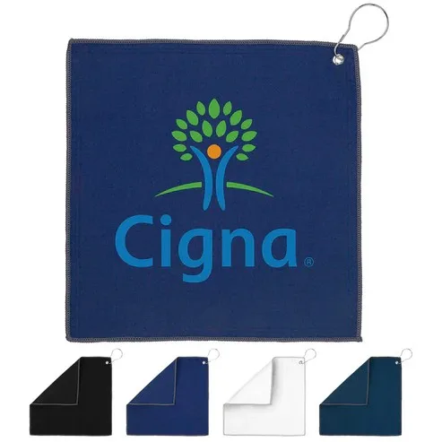 12" x 12" Recycled Golf Towel w/Carabiner