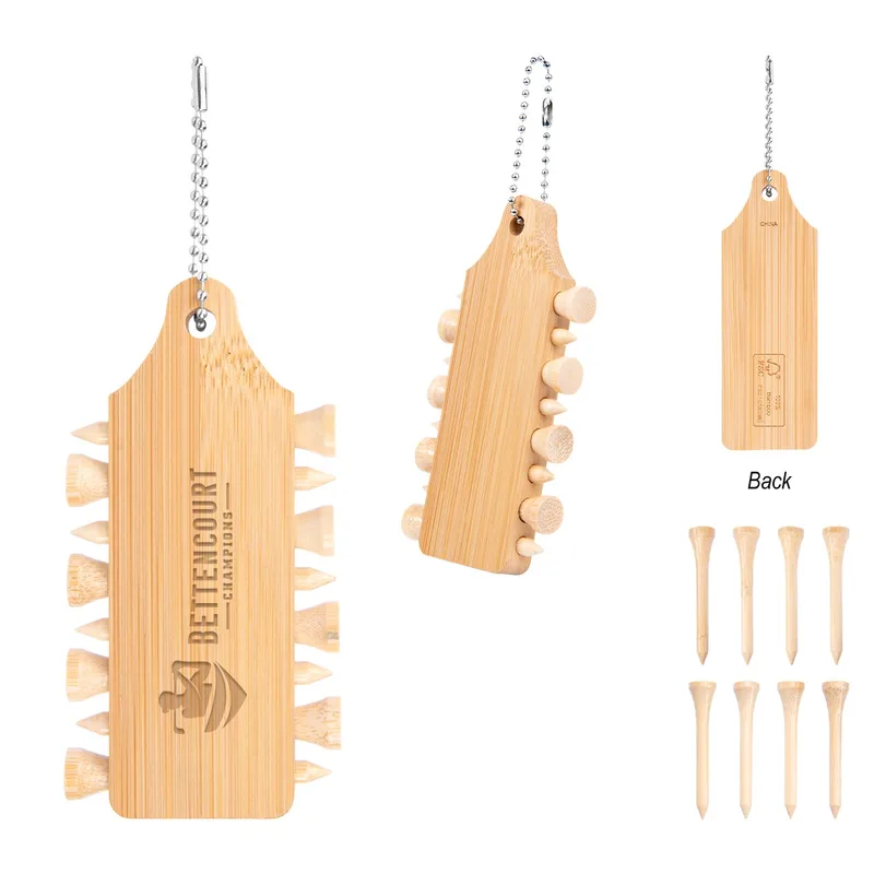 Bamboo Golf Tee Set Keychain view 2