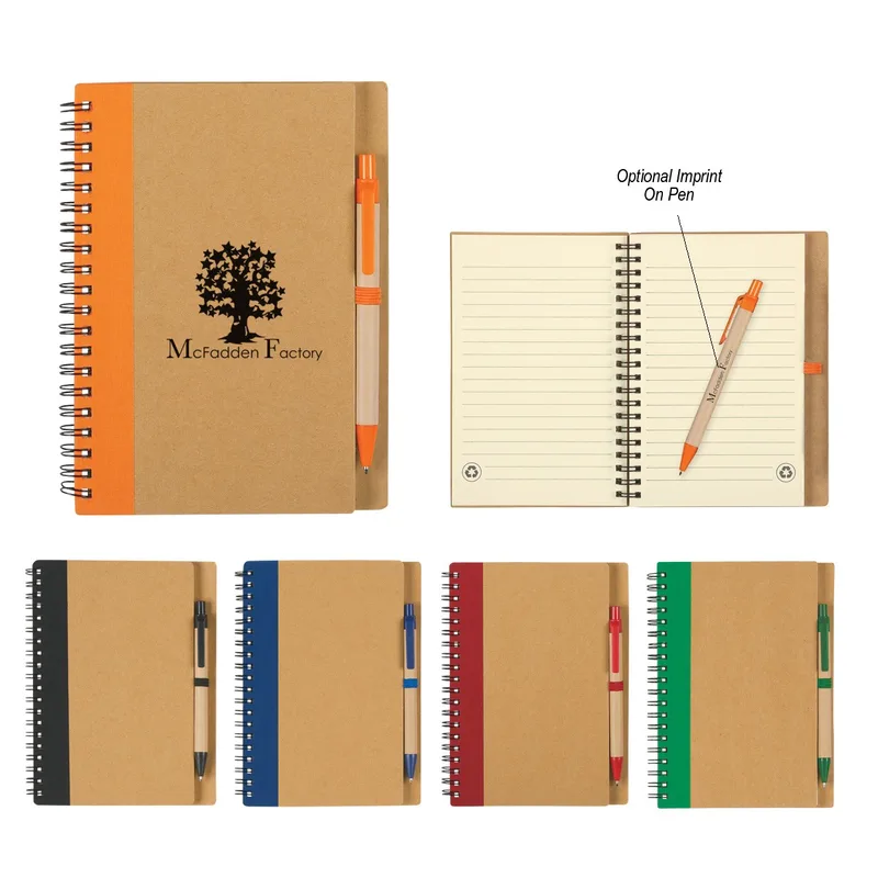 Eco-inspired Spiral Notebook & Pen view 2