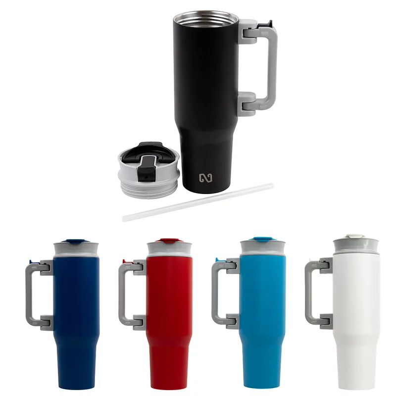 NAYAD® Genesis 40 oz Stainless Steel Double-Wall Mug with Foldable Handle view 2