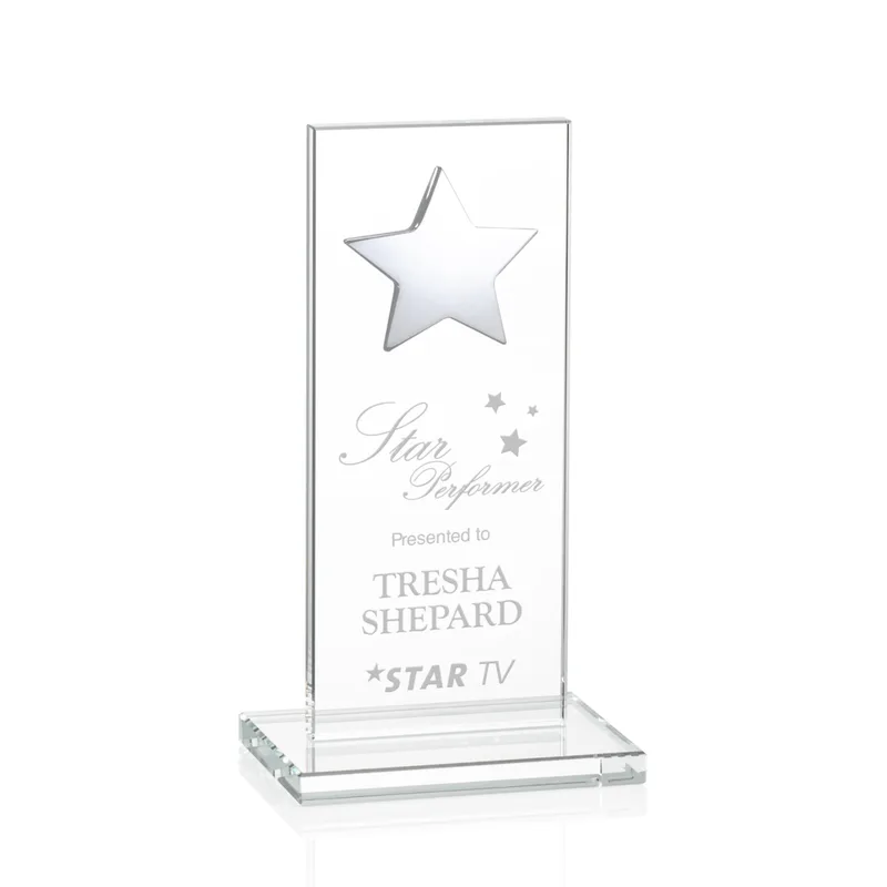 Silver Star, Clear, 3" x 7" x 0.375"