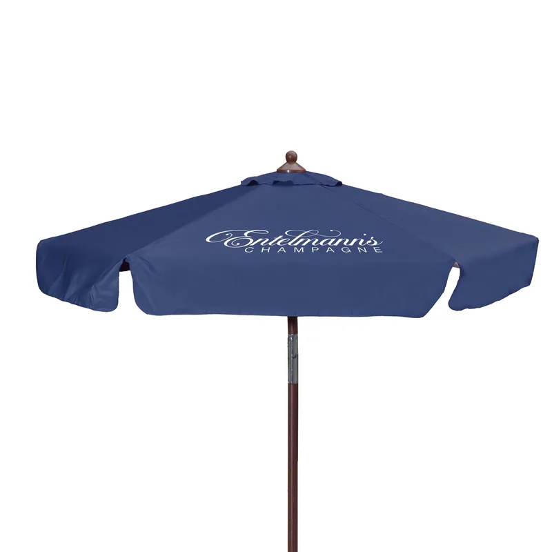 7' Wood Look Tilting Market Umbrella Kit With Valance 1 Imp view 6