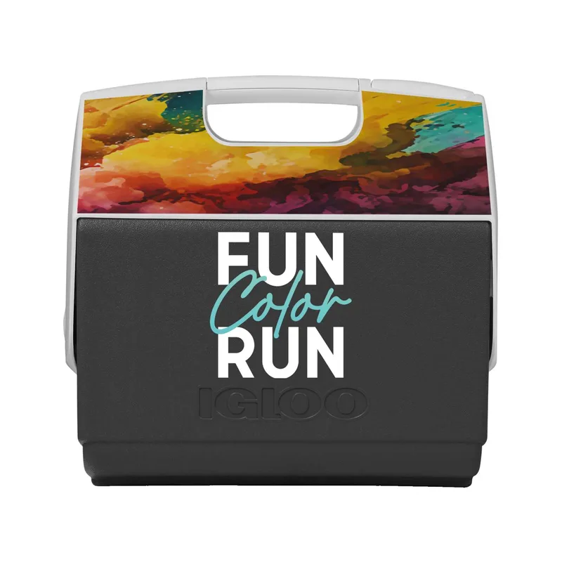 IGLOO Playmate Elite Cooler Imprinted Front & Decals on Lid view 3