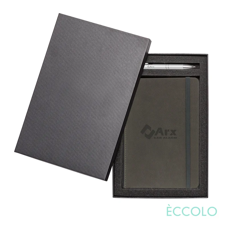 Journal & Clicker Gift Set, Grey PMS Cool Grey 11C/Silver