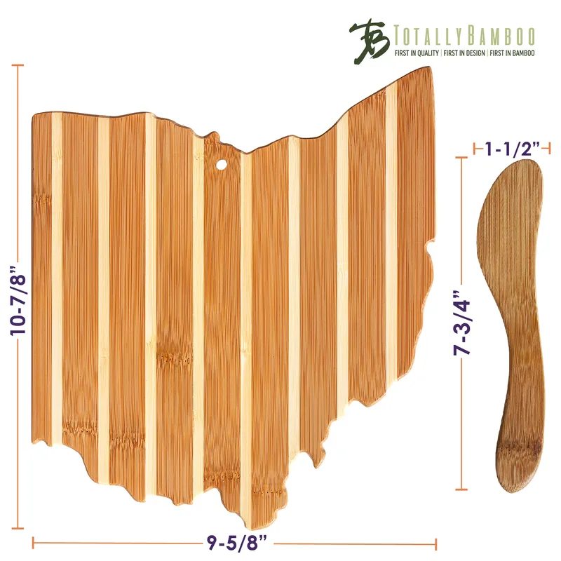 Ohio Charcuterie Board with Spreader Knife Gift Set view 6
